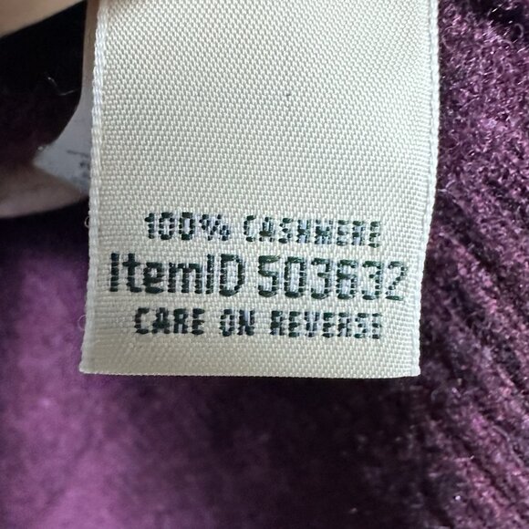 L.L.Bean Women's Blue 100% Cashmere Open Cardigan Sweater Size Large - Picture 8 of 11